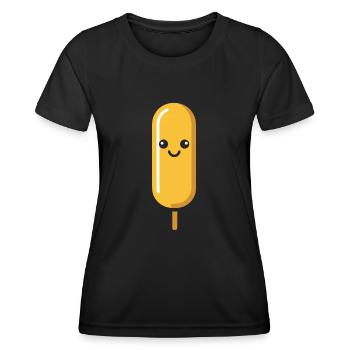 Mais Hundefutter - Frauen Funktions-T-Shirt - Schwarz - Vorne - AI Model Female 172 light (172cm)