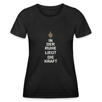 Dans le calme se trouve la force - T-shirt sport Femme - noir - Devant - AI Model Female 172 light (172cm)