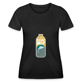 Recyclage Environnement co2 Changement climatique Planète Nature - T-shirt sport Femme - noir - Devant - AI Model Female 172 light (172cm)