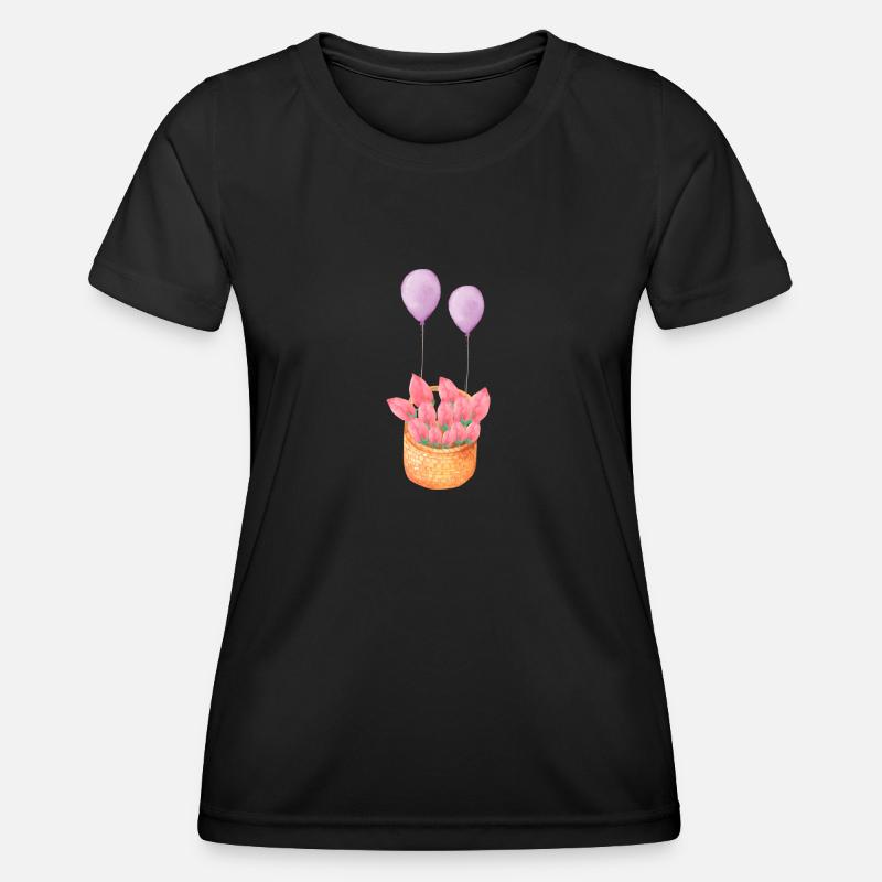 Flower basket - Women's Functional T-Shirt - black
