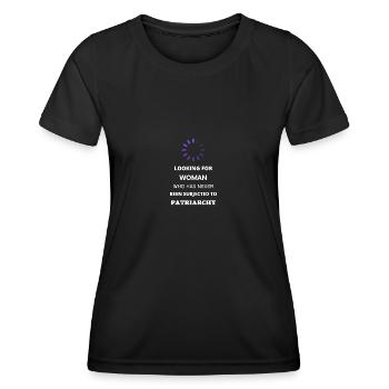 T-shirt féministe - woman and patriarchy - T-shirt sport Femme - noir - Devant - AI Model Female 172 light (172cm)