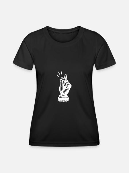 Schnipsen Handbewegung Klatschen - Frauen Funktions-T-Shirt - Schwarz