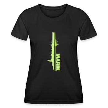 Peintre pour Marik Farbklecks Malerei - T-shirt sport Femme - noir - Devant - AI Model Female 172 light (172cm)