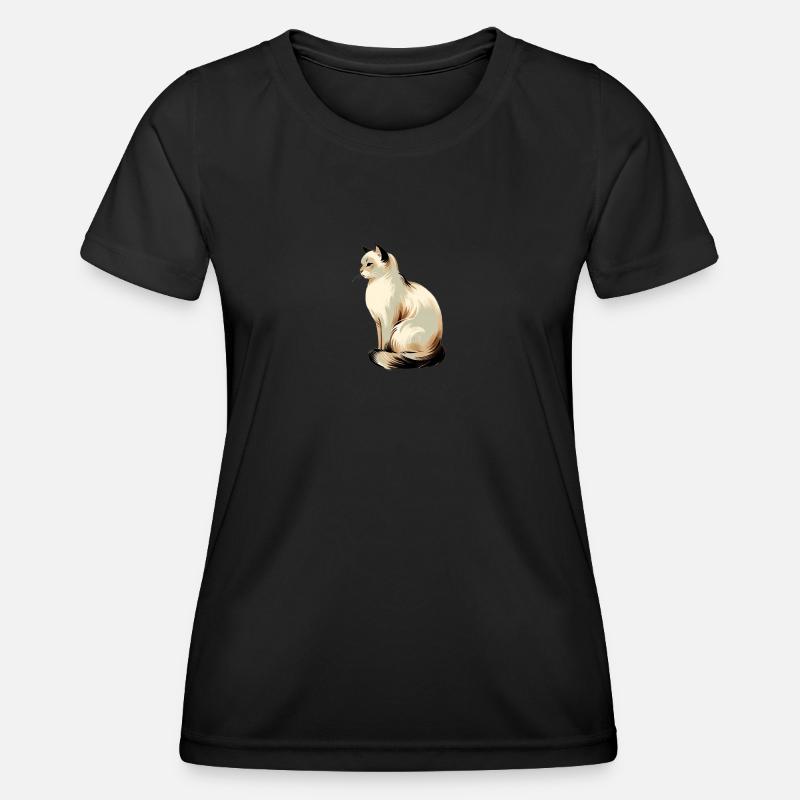 Whimsical, elegant cat graphics - Purrfectly Cra - Women's Functional T-Shirt - black