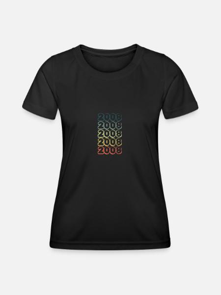 Geburtsjahr 2008 - Frauen Funktions-T-Shirt - Schwarz