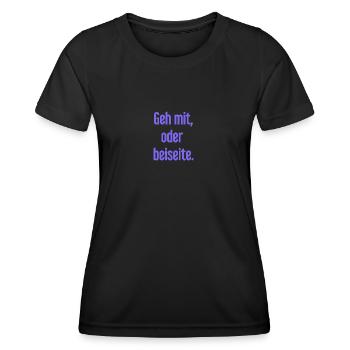 Walk with or aside - Women's Functional T-Shirt - black - Front - AI Model Female 172 light (172cm)