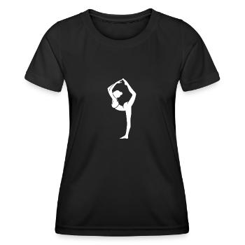 Pose de yoga astucieuse Étirement avec facilité - T-shirt sport Femme - noir - Devant - AI Model Female 172 light (172cm)