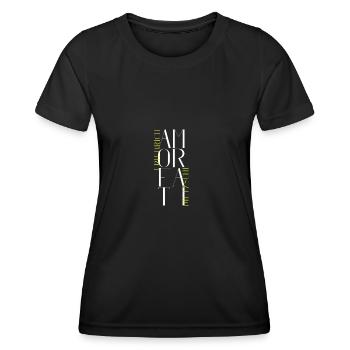 Cupid Fati - Aimez votre destin - Nietzsche - T-shirt sport Femme - noir - Devant - AI Model Female 172 light (172cm)