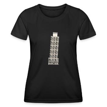 B4RCODE. Pise - T-shirt sport Femme - noir - Devant - AI Model Female 172 light (172cm)