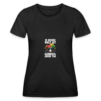 Costume de carnaval Carnaval - T-shirt sport Femme - noir - Devant - AI Model Female 172 light (172cm)