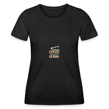 Videograf Filmemacher Filmregisseur Filmemachen - Frauen Funktions-T-Shirt - Schwarz - Vorne - AI Model Female 172 light (172cm)