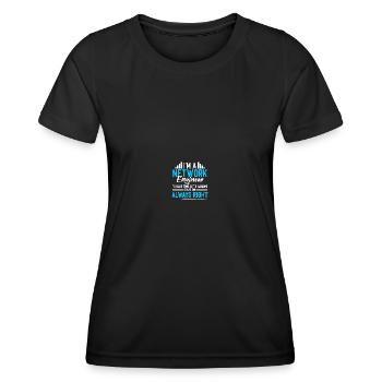 Ingénieur réseau en technologie des réseaux informatiques - T-shirt sport Femme - noir - Devant - AI Model Female 172 light (172cm)