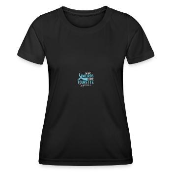Sensibilisation au syndrome de Gilles de la Tourette - T-shirt sport Femme - noir - Devant - AI Model Female 172 light (172cm)