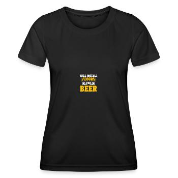 Flooring installation Flooring installers Contractors - Women's Functional T-Shirt - black - Front - AI Model Female 172 light (172cm)