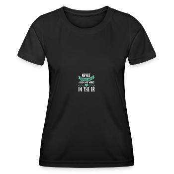 Service d’urgence Infirmière d’urgence Service d’urgence - T-shirt sport Femme - noir - Devant - AI Model Female 172 light (172cm)