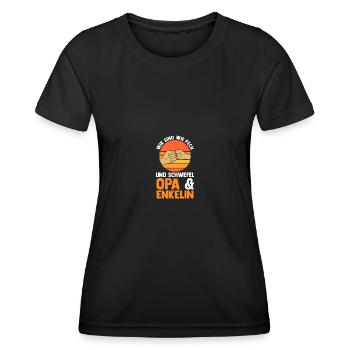 Papi et petit-fils - T-shirt sport Femme - noir - Devant - AI Model Female 172 light (172cm)