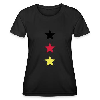 Drapeau Allemagne étoile noir rouge or - T-shirt sport Femme - noir - Devant - AI Model Female 172 light (172cm)