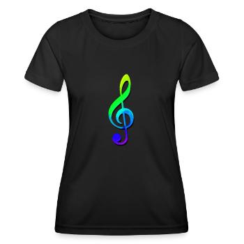 | clef | de musique Son - T-shirt sport Femme - noir - Devant - AI Model Female 172 light (172cm)