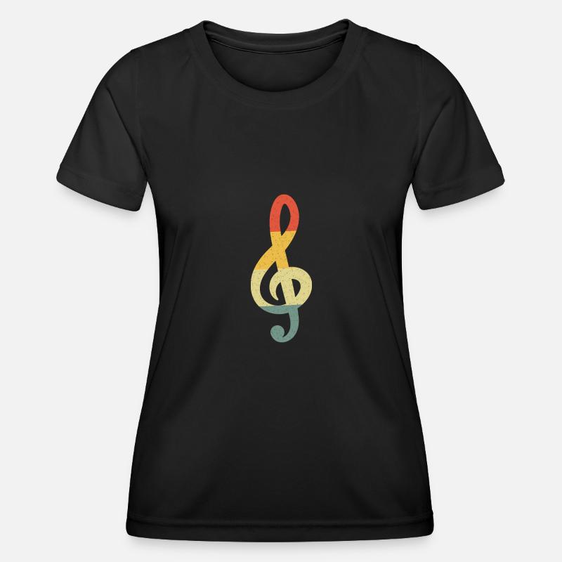 Violin clef Vintage Retro - Women's Functional T-Shirt - black