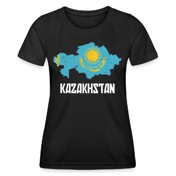 Kazakhstan Graphique - T-shirt sport Femme - noir - Devant - AI Model Female 172 light (172cm)