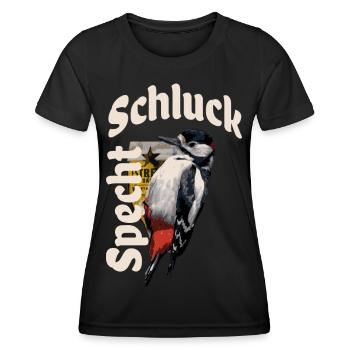 Schluckspecht - Frauen Funktions-T-Shirt - Schwarz - Vorne - AI Model Female 172 light (172cm)