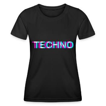 Techno Rave Electro Music Trance House Festival - T-shirt sport Femme - noir - Devant - AI Model Female 172 light (172cm)