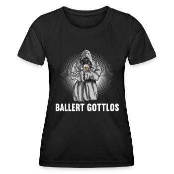 Ballert Gottlos Bier Saufen Biere Biergarten - Frauen Funktions-T-Shirt - Schwarz - Vorne - AI Model Female 172 light (172cm)
