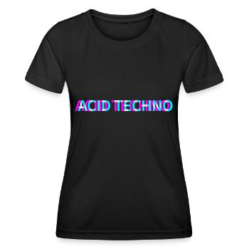Acid Techno Rave Festival Electro Music Raver - T-shirt sport Femme - noir - Devant - AI Model Female 172 light (172cm)