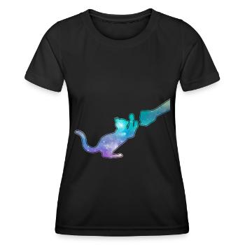 Pastel Cat Friends Feline Pet Lover - Women's Functional T-Shirt - black - Front - AI Model Female 172 light (172cm)