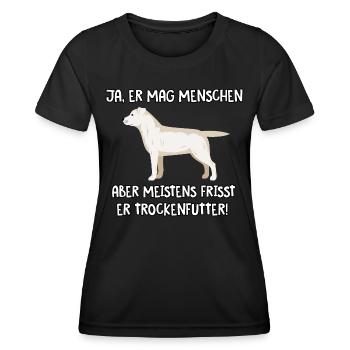 Ja er mag Menschen Labrador - Frauen Funktions-T-Shirt - Schwarz - Vorne - AI Model Female 172 light (172cm)