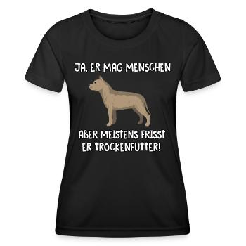 Ja er mag Menschen Pitbull - Frauen Funktions-T-Shirt - Schwarz - Vorne - AI Model Female 172 light (172cm)