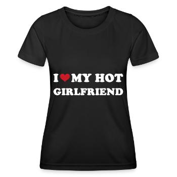 Ich Herz Meine Heiße Freundin - Frauen Funktions-T-Shirt - Schwarz - Vorne - AI Model Female 172 light (172cm)
