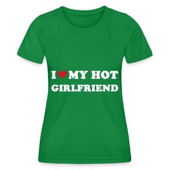 Je coeur ma petite amie chaude - T-shirt sport Femme - vert - Devant - AI Model Female 172 dark (172cm)