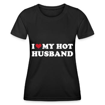 Ich Herz Meinen Heißen Ehemann - Frauen Funktions-T-Shirt - Schwarz - Vorne - AI Model Female 172 light (172cm)