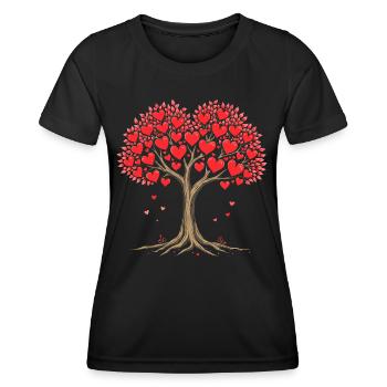 Yggdrasil Wikinger Baum des Lebens Liebe - Frauen Funktions-T-Shirt - Schwarz - Vorne - AI Model Female 172 light (172cm)
