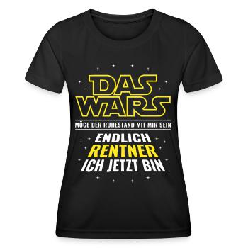 Rente Das wars - Endlich Rentner ich jetzt bin - Frauen Funktions-T-Shirt - Schwarz - Vorne - AI Model Female 172 light (172cm)