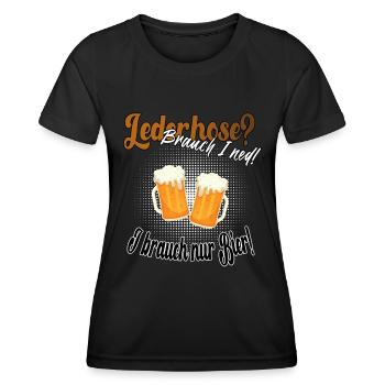 Lederhose? Brauch I ned - Frauen Funktions-T-Shirt - Schwarz - Vorne - AI Model Female 172 light (172cm)