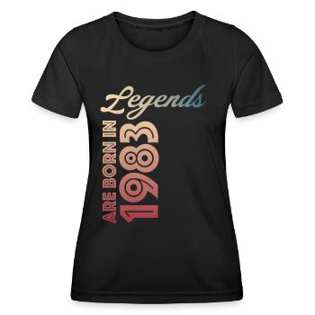 Legends are born in 1983 - Frauen Funktions-T-Shirt - Schwarz - Vorne - AI Model Female 172 light (172cm)