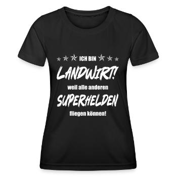 Ich bin Landwirt weil ... - Frauen Funktions-T-Shirt - Schwarz - Vorne - AI Model Female 172 light (172cm)