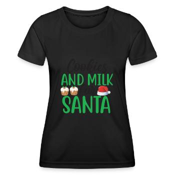Cookies and Milk for Santa - Frauen Funktions-T-Shirt - Schwarz - Vorne - AI Model Female 172 light (172cm)