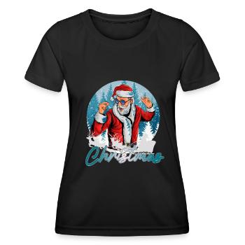 dancing Santa - Frauen Funktions-T-Shirt - Schwarz - Vorne - AI Model Female 172 light (172cm)