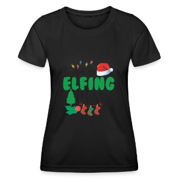 Je suis si joyeux Elfing - T-shirt sport Femme - noir - Devant - AI Model Female 172 light (172cm)