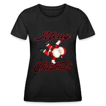 Merry Christmas Santa - Frauen Funktions-T-Shirt - Schwarz - Vorne - AI Model Female 172 light (172cm)