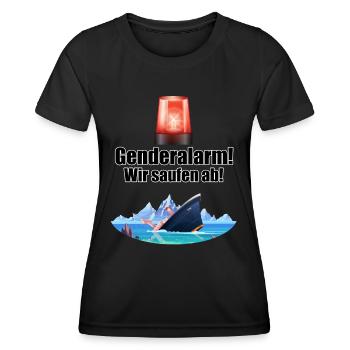 Genderalarm - Frauen Funktions-T-Shirt - Schwarz - Vorne - AI Model Female 172 light (172cm)