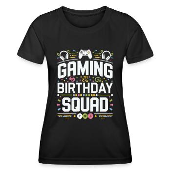 Gaming Birthday Squad – Gamer Geburtstag - Frauen Funktions-T-Shirt - Schwarz - Vorne - AI Model Female 172 light (172cm)