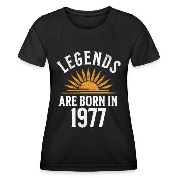 Legenden sind in 1977 geboren – Geschenkidee - Frauen Funktions-T-Shirt - Schwarz - Vorne - AI Model Female 172 light (172cm)