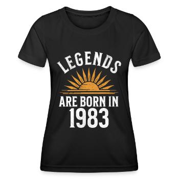 Legenden sind in 1983 geboren – Geschenkidee - Frauen Funktions-T-Shirt - Schwarz - Vorne - AI Model Female 172 light (172cm)