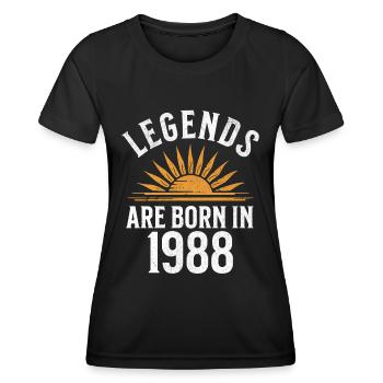 Legenden sind in 1988 geboren – Geschenkidee - Frauen Funktions-T-Shirt - Schwarz - Vorne - AI Model Female 172 light (172cm)