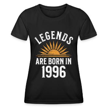 Legenden sind in 1996 geboren – Geschenkidee - Frauen Funktions-T-Shirt - Schwarz - Vorne - AI Model Female 172 light (172cm)
