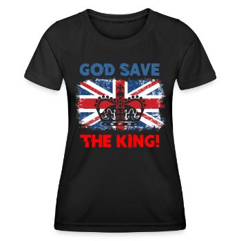 God save the King - Frauen Funktions-T-Shirt - Schwarz - Vorne - AI Model Female 172 light (172cm)